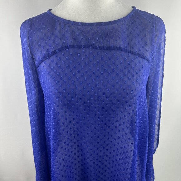 BCBG Generation boho cobalt blue chiffon blouse – Women's Small - Picture 2 of 9